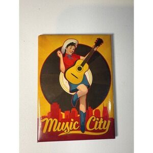 Nashville Music City Pin Up Girl Magnet Anderson Design Group Retro Souvenir